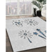 Patterned Dark Gray Novelty Rug in Family Room, pat900