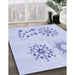 Machine Washable Transitional Lavender Blue Rug in a Family Room, wshpat901blu