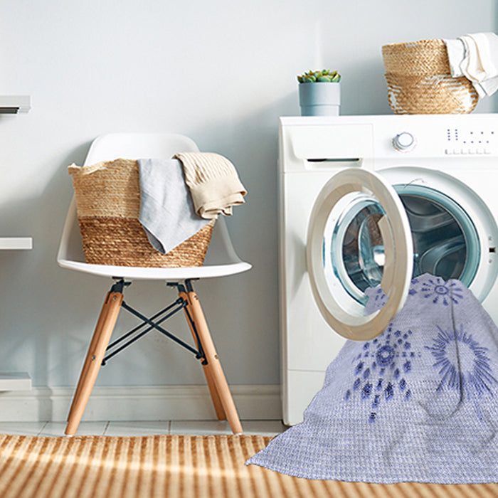 Machine Washable Transitional Lavender Blue Rug in a Washing Machine, wshpat901blu