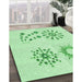 Machine Washable Transitional Mint Green Rug in a Family Room, wshpat901grn