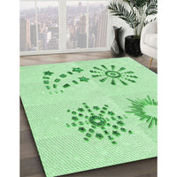 Patterned Mint Green Rug, pat901grn