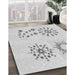 Patterned Platinum Gray Rug in Family Room, pat901gry
