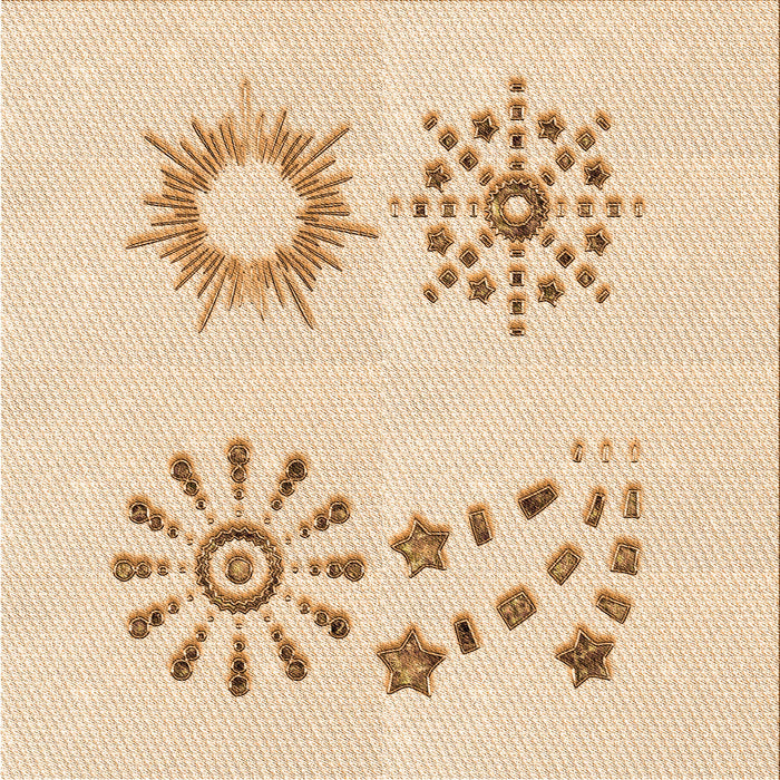 Round Patterned Brown Sand Brown Rug, pat901org