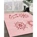 Machine Washable Transitional Pastel Red Pink Rug in a Family Room, wshpat901rd