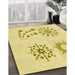 Patterned Yellow Rug in Family Room, pat901yw