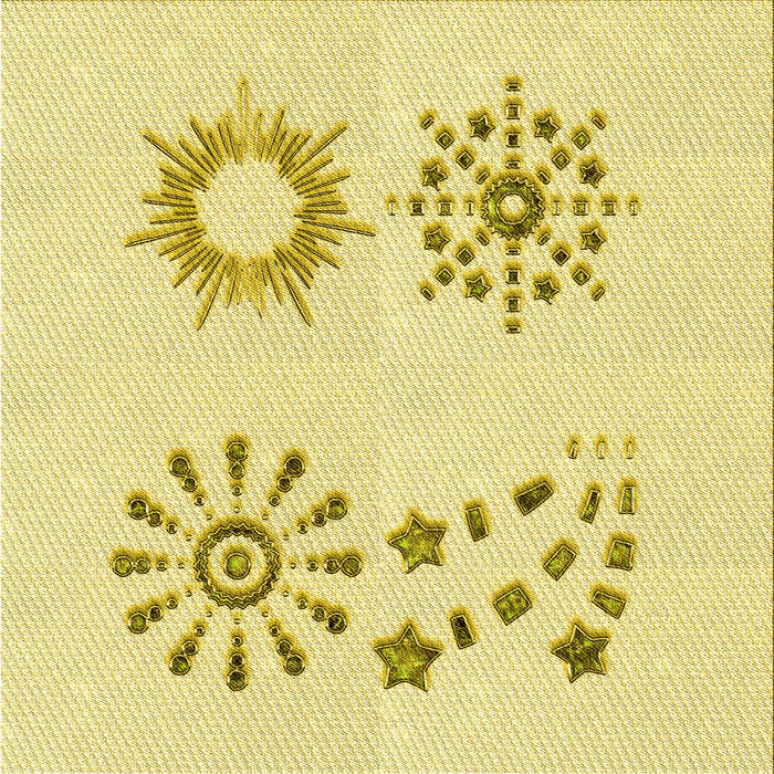 Round Patterned Yellow Rug, pat901yw