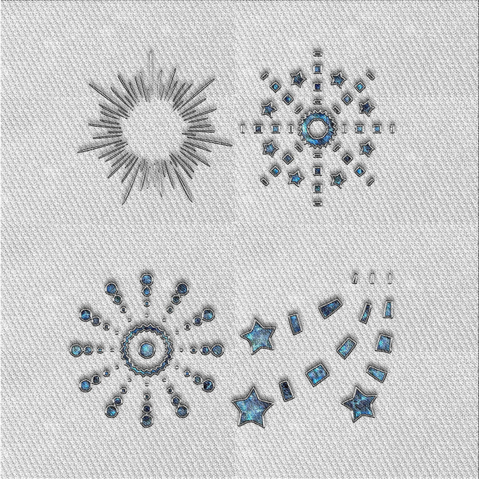 Square Patterned Off-White Novelty Rug, pat901