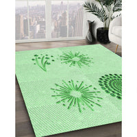 Patterned Light Green Rug, pat902grn
