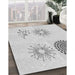 Machine Washable Transitional Platinum Gray Rug in a Family Room, wshpat902gry