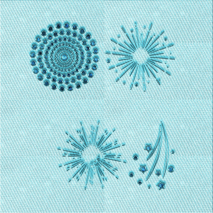 Round Patterned Electric Blue Rug, pat902lblu