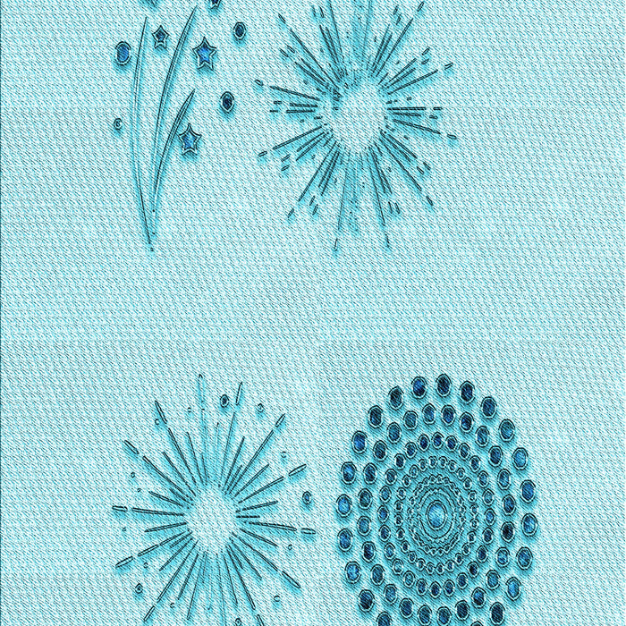 Patterned Electric Blue Rug, pat902lblu