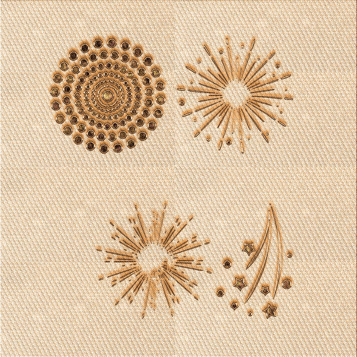 Round Patterned Brown Sand Brown Rug, pat902org