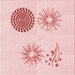 Square Patterned Pastel Red Pink Rug, pat902rd