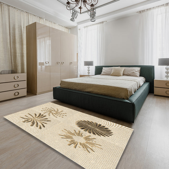 Patterned Peru Brown Rug in a Bedroom, pat903brn