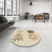 Round Patterned Peru Brown Rug in a Office, pat903brn