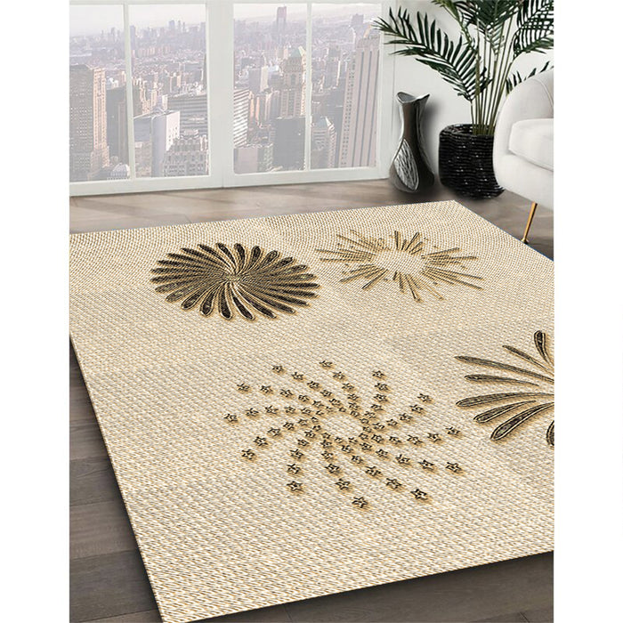 Machine Washable Transitional Peru Brown Rug in a Family Room, wshpat903brn