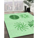 Machine Washable Transitional Light Green Rug in a Family Room, wshpat903grn