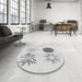 Round Patterned Platinum Gray Rug in a Office, pat903gry