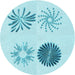 Square Patterned Electric Blue Rug, pat903lblu