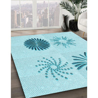 Patterned Electric Blue Rug, pat903lblu