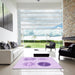 Square Patterned Purple Rug in a Living Room, pat903pur