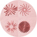 Square Patterned Light Rose Pink Rug, pat903rd
