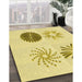 Patterned Sun Yellow Rug in Family Room, pat903yw
