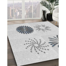 Patterned Off-White Novelty Rug in Family Room, pat903