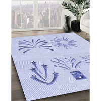 Patterned Lavender Blue Rug, pat904blu