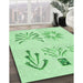 Patterned Mint Green Rug in Family Room, pat904grn