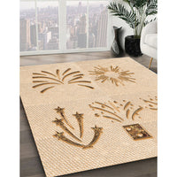 Patterned Brown Sand Brown Rug, pat904org