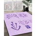 Patterned Bright Lilac Purple Rug in Family Room, pat904pur
