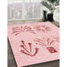 Patterned Pastel Red Pink Rug in Family Room, pat904rd
