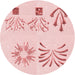Square Patterned Pastel Red Pink Rug, pat904rd