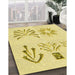 Patterned Yellow Rug in Family Room, pat904yw