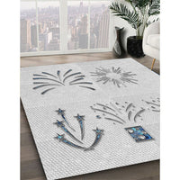 Patterned Off-White Novelty Rug, pat904