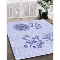 Patterned Lavender Blue Rug, pat905blu