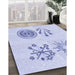 Patterned Lavender Blue Rug in Family Room, pat905blu