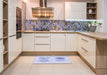 Patterned Lavender Blue Rug in a Kitchen, pat905blu
