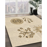 Patterned Peach Beige Rug, pat905brn