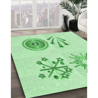 Patterned Light Green Rug, pat905grn