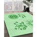 Patterned Light Green Rug in Family Room, pat905grn