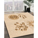 Patterned Brown Sand Brown Rug in Family Room, pat905org