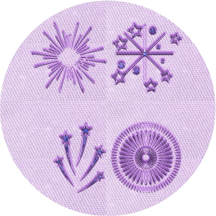 Square Patterned Purple Rug, pat905pur