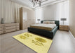 Patterned Sun Yellow Rug in a Bedroom, pat905yw