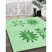 Patterned Light Green Rug, pat906grn