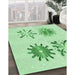 Machine Washable Transitional Light Green Rug in a Family Room, wshpat906grn