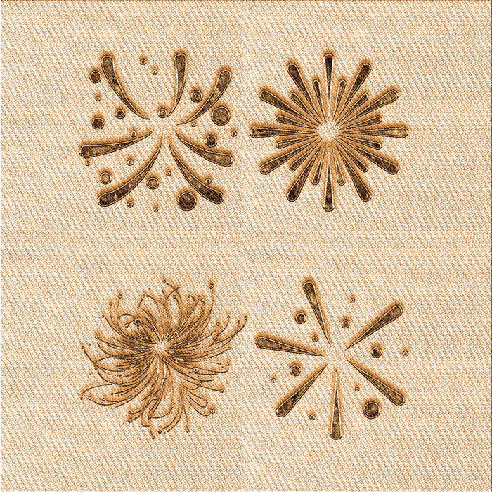 Round Patterned Bronze Brown Rug, pat906org