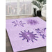 Patterned Purple Rug in Family Room, pat906pur
