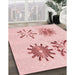 Machine Washable Transitional Light Rose Pink Rug in a Family Room, wshpat906rd